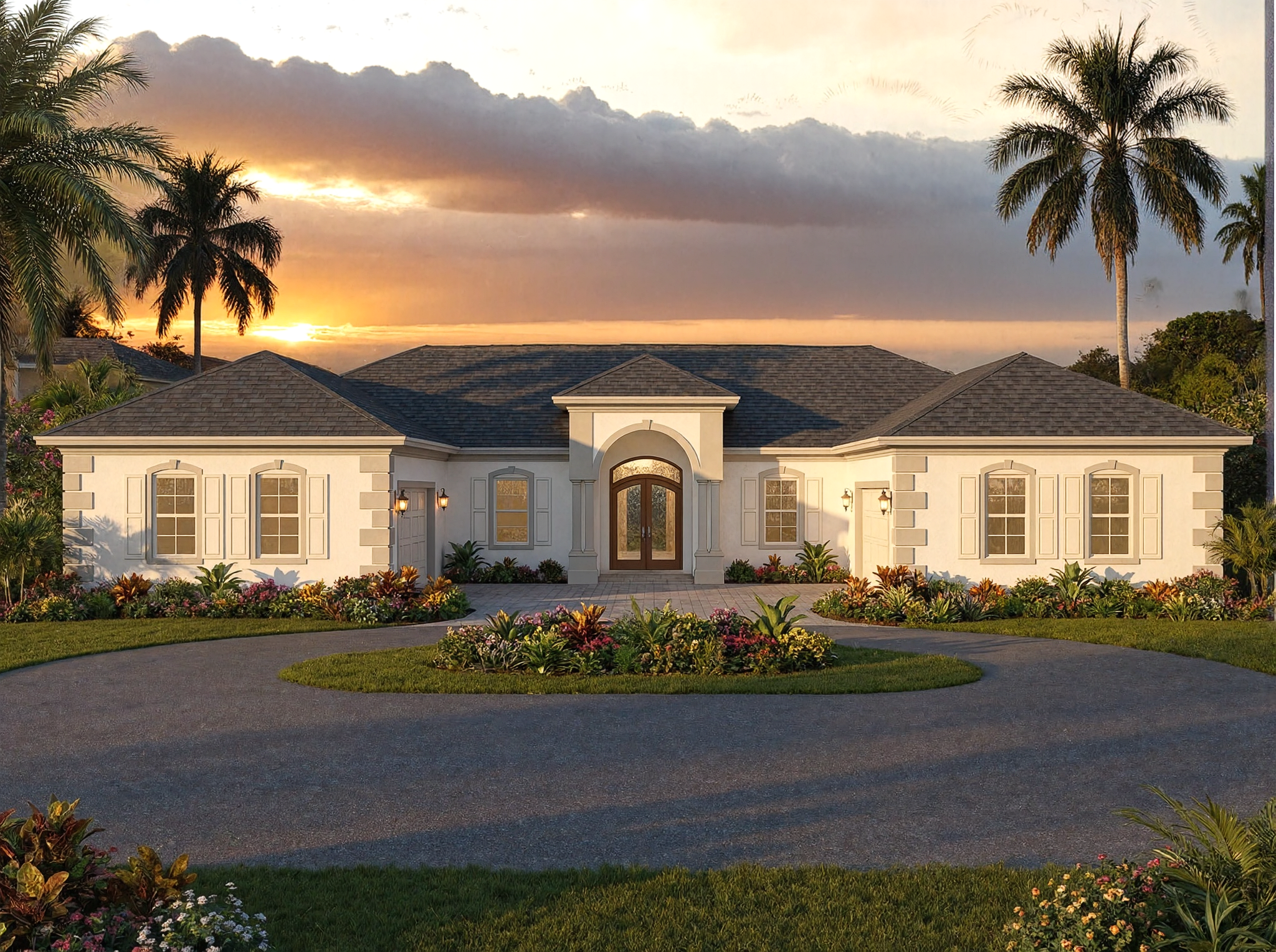 Neoclassical Entry & Garage Addition - render 5