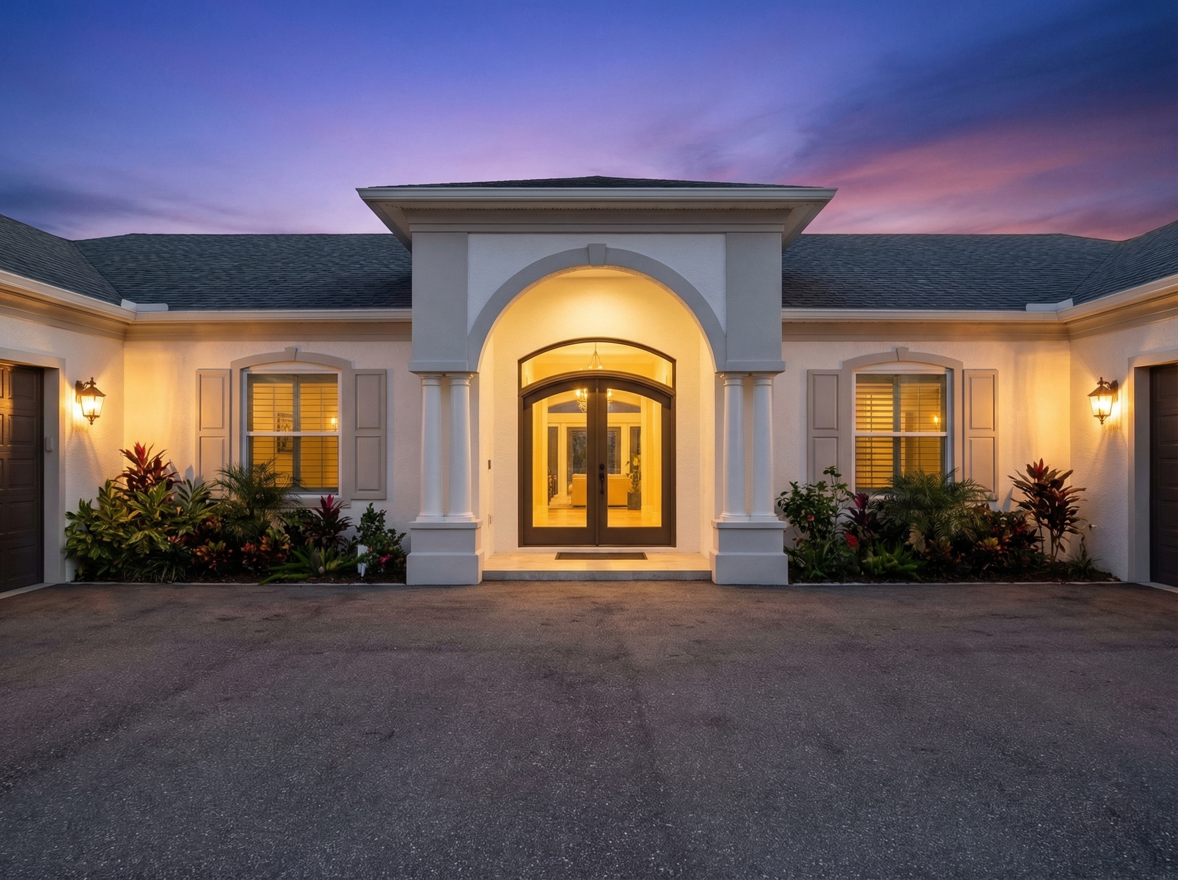 Neoclassical Entry & Garage Addition - render 2