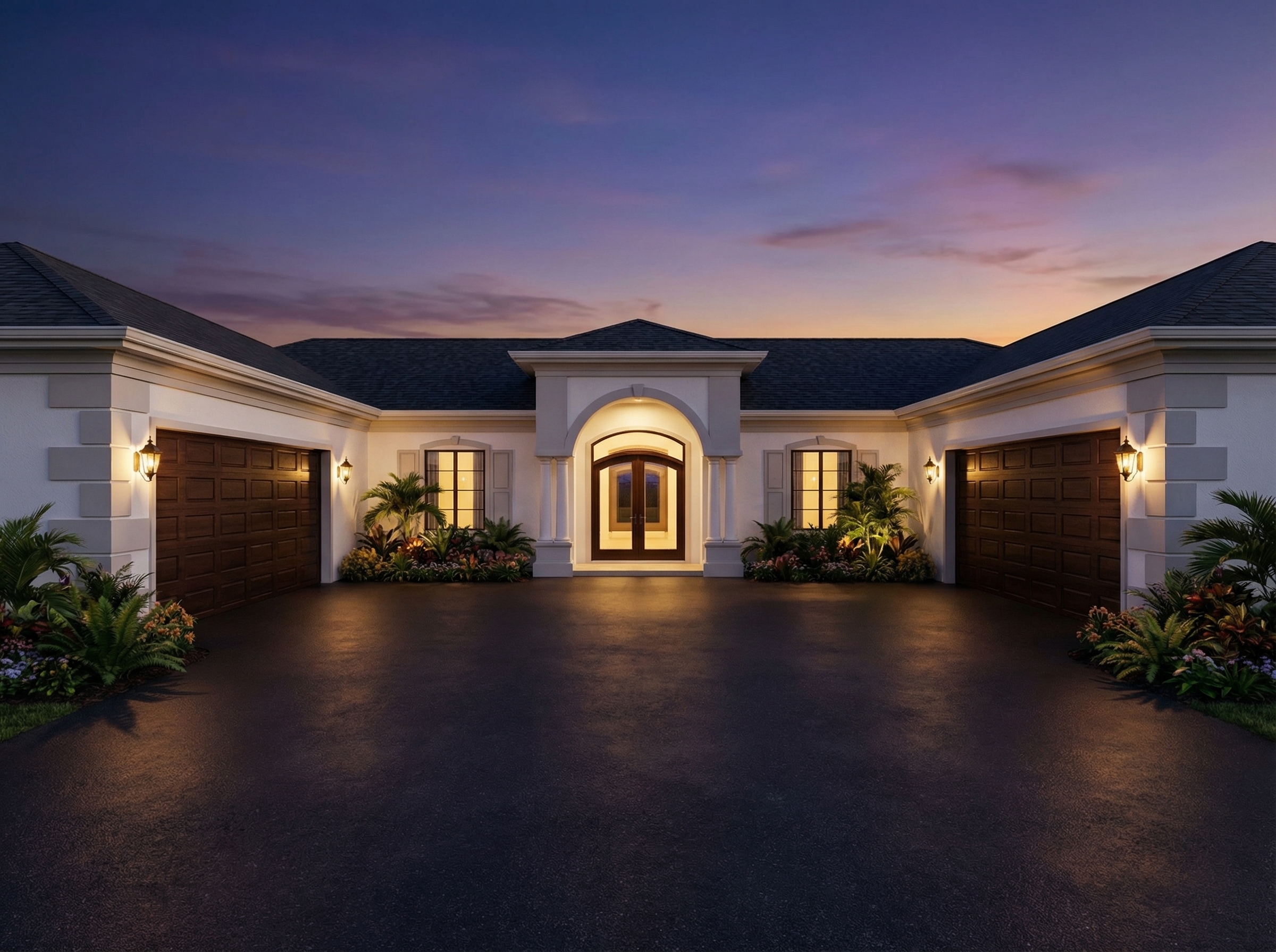 Neoclassical Entry & Garage Addition - render 4
